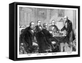 Meeting of the Arbitrators on the 'Alabama' Claims at Geneva, 1871 (Late 19th Centur)-null-Framed Stretched Canvas