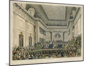 Meeting of the British and Foreign Bible Society in Freemasons Hall-C. Clark-Mounted Art Print