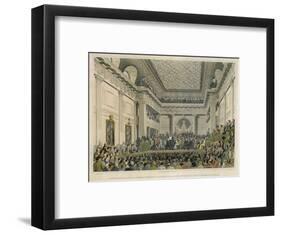 Meeting of the British and Foreign Bible Society in Freemasons Hall-C. Clark-Framed Art Print