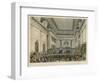 Meeting of the British and Foreign Bible Society in Freemasons Hall-C. Clark-Framed Art Print