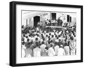 Meeting of the Campesinos: at the Table Xavier Guerrero and Julio Antonio Mella, Jalapa, Mexico,…-Tina Modotti-Framed Premium Photographic Print