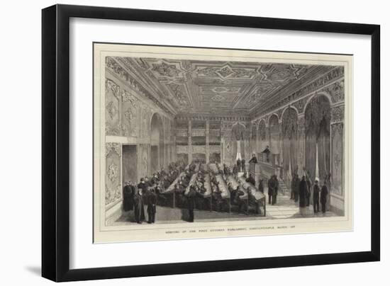 Meeting of the First Ottoman Parliament, Constantinople, March 1877-null-Framed Premium Giclee Print