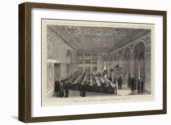 Meeting of the First Ottoman Parliament, Constantinople, March 1877-null-Framed Giclee Print