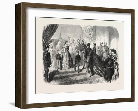 Meeting of the French and Spanish Royal Families in the Hotel De Ville, St. Sebastian, 1865-null-Framed Giclee Print