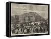 Meeting of the French National Assembly at Bordeaux-null-Framed Stretched Canvas