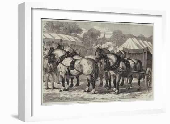 Meeting of the Lincolnshire Agricultural Society at Sleaford, First-Prize Team of Horses-Samuel John Carter-Framed Giclee Print