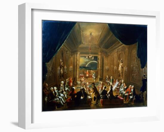 Meeting of the Masonic Lodge, Vienna, 18th Century-null-Framed Giclee Print