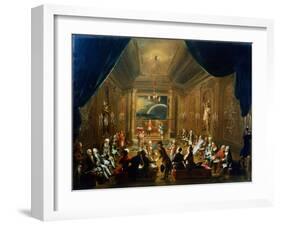 Meeting of the Masonic Lodge, Vienna, 18th Century-null-Framed Giclee Print