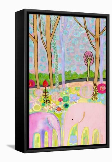 Meeting of the Minds Elephants-Wyanne-Framed Stretched Canvas