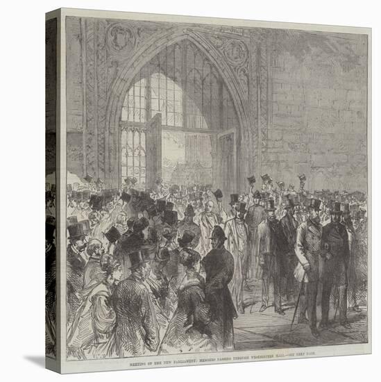 Meeting of the New Parliament, Members Passing Through Westminster Hall-Charles Robinson-Stretched Canvas