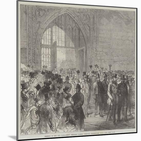 Meeting of the New Parliament, Members Passing Through Westminster Hall-Charles Robinson-Mounted Giclee Print