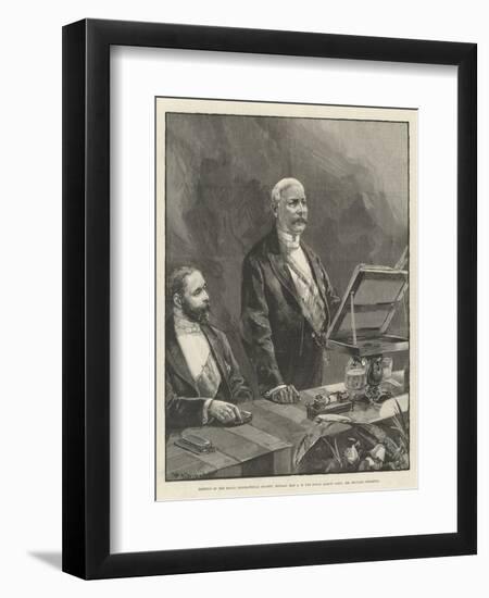 Meeting of the Royal Geographical Society-William Heysham Overend-Framed Premium Giclee Print