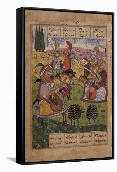 Meeting of Warriors, 1620-25-Mughal School-Framed Stretched Canvas