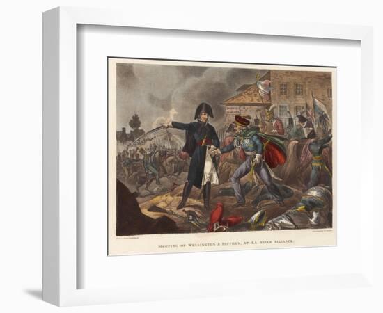Meeting of Wellington and Blücher at La Belle Alliance-William Heath-Framed Giclee Print