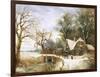 Meeting on the Bridge, Winter-William Stone-Framed Giclee Print