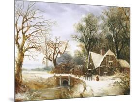 Meeting on the Bridge, Winter-William Stone-Mounted Giclee Print