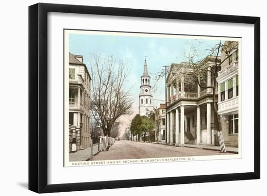 Meeting Street, St. Michael's Church, Charleston, South Carolina-null-Framed Art Print