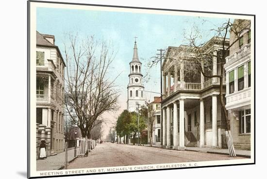 Meeting Street, St. Michael's Church, Charleston, South Carolina-null-Mounted Art Print