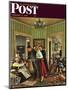 "Meeting the Date," Saturday Evening Post Cover, February 5, 1949-John Falter-Mounted Giclee Print