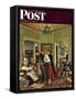 "Meeting the Date," Saturday Evening Post Cover, February 5, 1949-John Falter-Framed Stretched Canvas