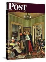 "Meeting the Date," Saturday Evening Post Cover, February 5, 1949-John Falter-Stretched Canvas