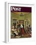 "Meeting the Date," Saturday Evening Post Cover, February 5, 1949-John Falter-Framed Giclee Print