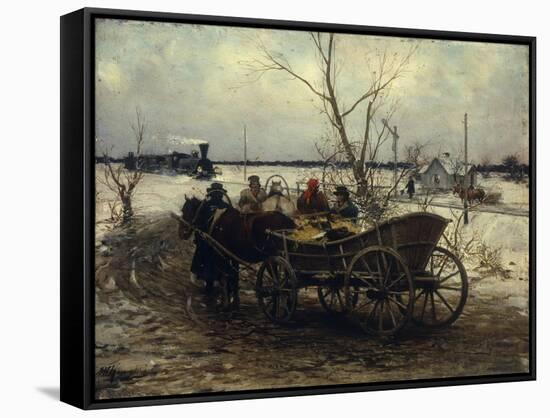 Meeting the Train-Alfred von Wierusz-Kowalski-Framed Stretched Canvas