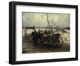 Meeting the Train-Alfred von Wierusz-Kowalski-Framed Premium Giclee Print