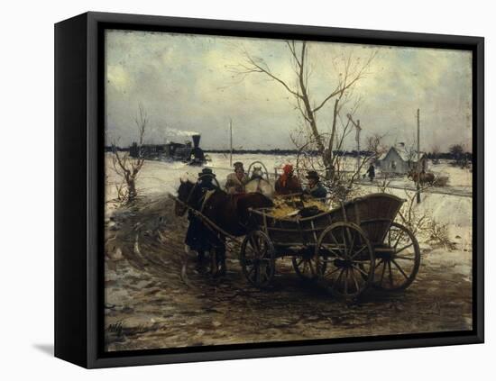 Meeting the Train-Alfred von Wierusz-Kowalski-Framed Stretched Canvas