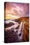 Mega Falls and Sunset Clouds, Sonoma Coast, Northern California Waterfall-Vincent James-Stretched Canvas