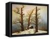 Megalithic cairn in the snow-Caspar David Friedrich-Framed Stretched Canvas