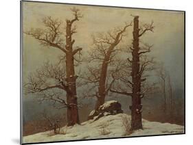 Megalithic Grave in the Snow-Caspar David Friedrich-Mounted Giclee Print