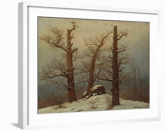 Megalithic Grave in the Snow-Caspar David Friedrich-Framed Giclee Print