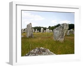 Megalithic Stones Alignments De Kremario, Carnac, Morbihan, Brittany, France, Europe-Levy Yadid-Framed Photographic Print