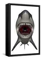 Megalodon Dinosaur with Mouth Open-Stocktrek Images-Framed Stretched Canvas