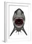 Megalodon Dinosaur with Mouth Open-Stocktrek Images-Framed Art Print