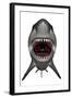 Megalodon Dinosaur with Mouth Open-Stocktrek Images-Framed Art Print