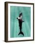 Megalodon Prehistoric Shark with Human-Christian Darkin-Framed Photographic Print