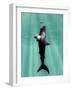 Megalodon Prehistoric Shark with Human-Christian Darkin-Framed Photographic Print