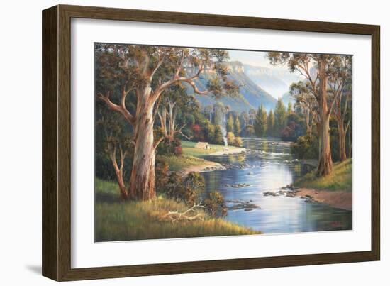 Megalong Valley Campers-John Bradley-Framed Giclee Print