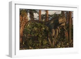 Megalosaurus Dinosaur Stalks the Forest-Stocktrek Images-Framed Art Print