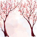 Cherry Blossom. Watercolor Illustration-Megapixelina-Art Print