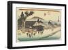 Megawa Village, Ishibe, C. 1833-Utagawa Hiroshige-Framed Giclee Print