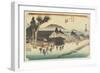 Megawa Village, Ishibe, C. 1833-Utagawa Hiroshige-Framed Giclee Print