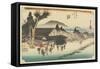 Megawa Village, Ishibe, C. 1833-Utagawa Hiroshige-Framed Stretched Canvas