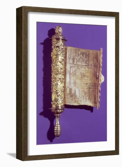 Megillah (Scroll of Esther) in a Silver Case, Vienna, circa 1715-null-Framed Giclee Print