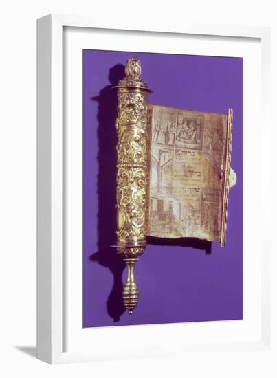 Megillah (Scroll of Esther) in a Silver Case, Vienna, circa 1715-null-Framed Giclee Print