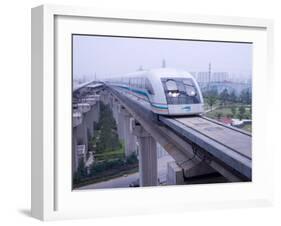 Meglev Train Prepares to Depart Airport Train Station, Shanghai, China-Paul Souders-Framed Premium Photographic Print