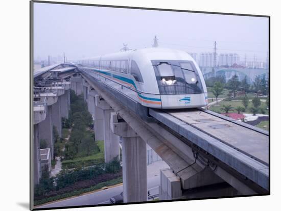 Meglev Train Prepares to Depart Airport Train Station, Shanghai, China-Paul Souders-Mounted Premium Photographic Print
