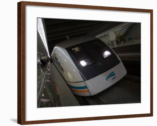 Meglev Train Prepares to Depart Airport Train Station, Shanghai, China-Paul Souders-Framed Photographic Print